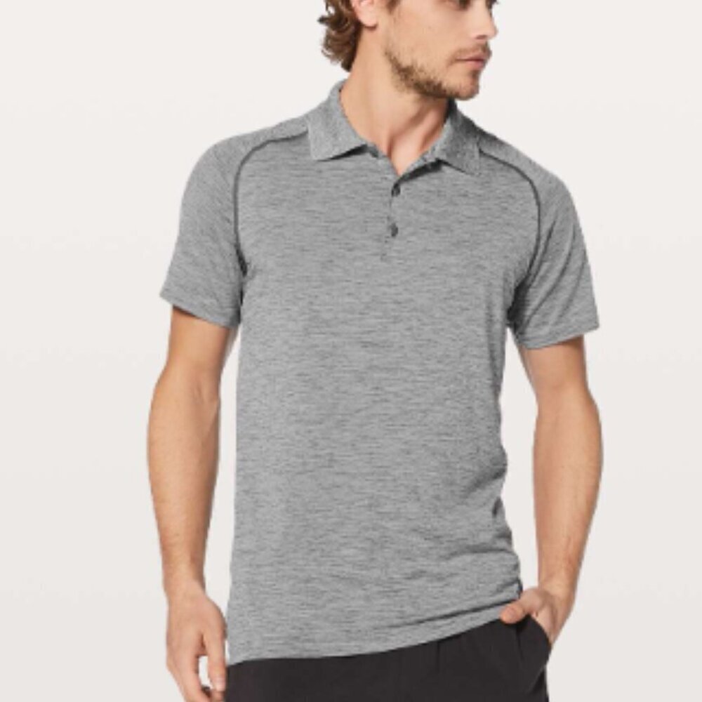 LULULEMON Metal Vent Tech Polo Shirt Gray Size Large